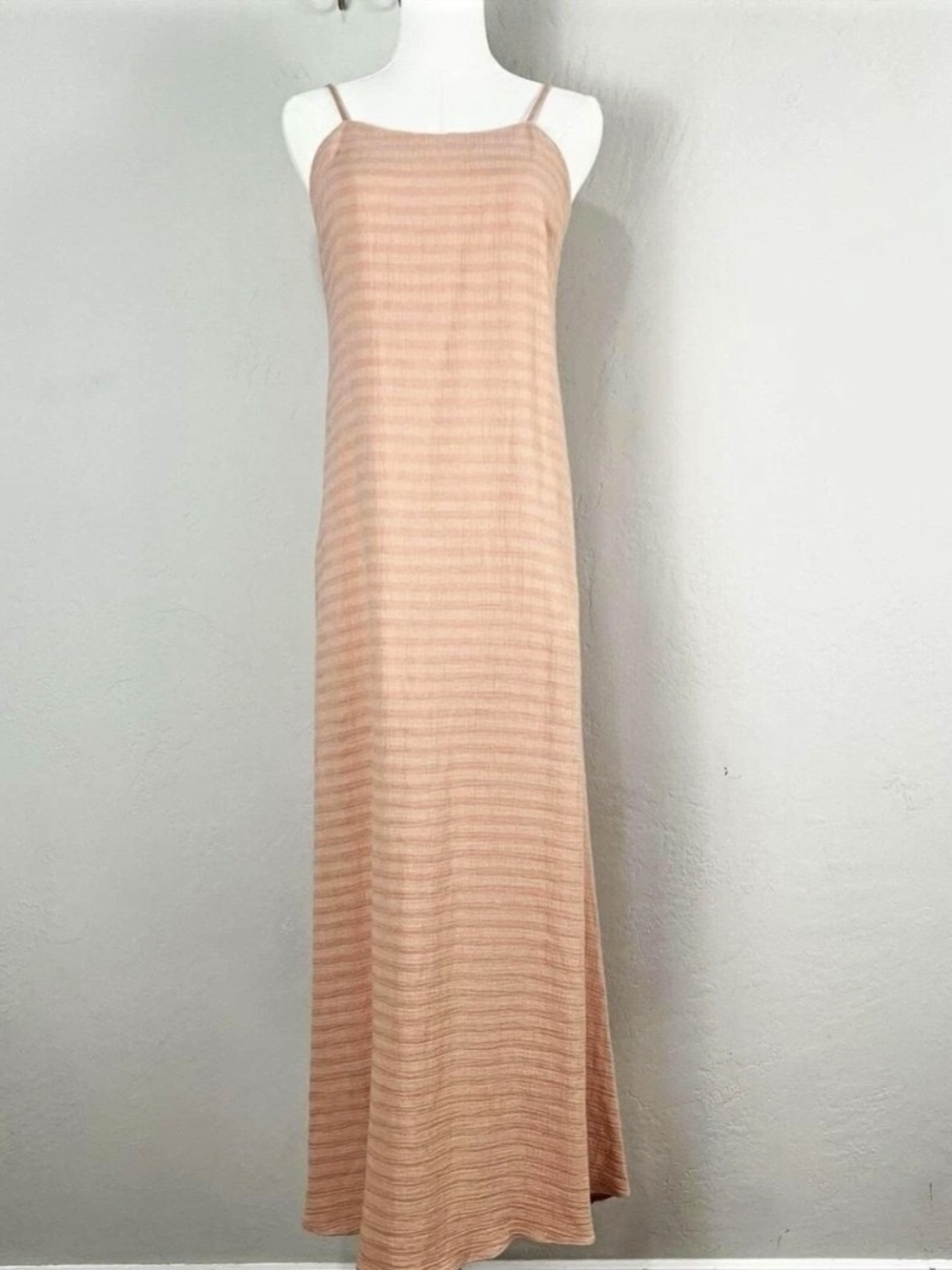 DANNIJO Peach Striped Spaghetti-Strap Maxi Dress